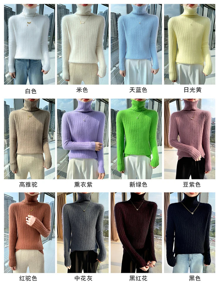 Warm Slim Fit Turtleneck Pullover Sweater for Women