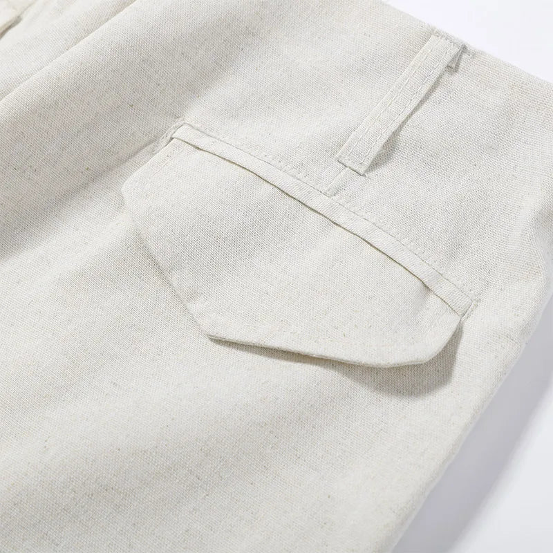 Lace Up Back Lapel Shirt and Loose Pants Set for Women