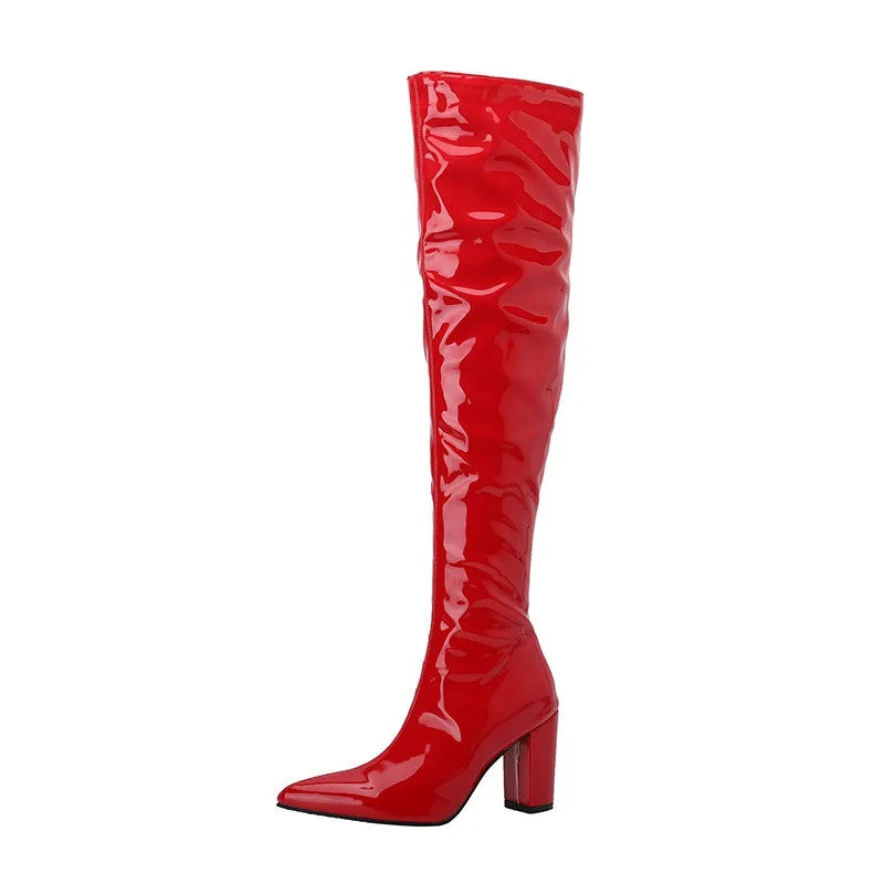 Sexy Over The Knee Boots Pointed Toe Zipper for Women