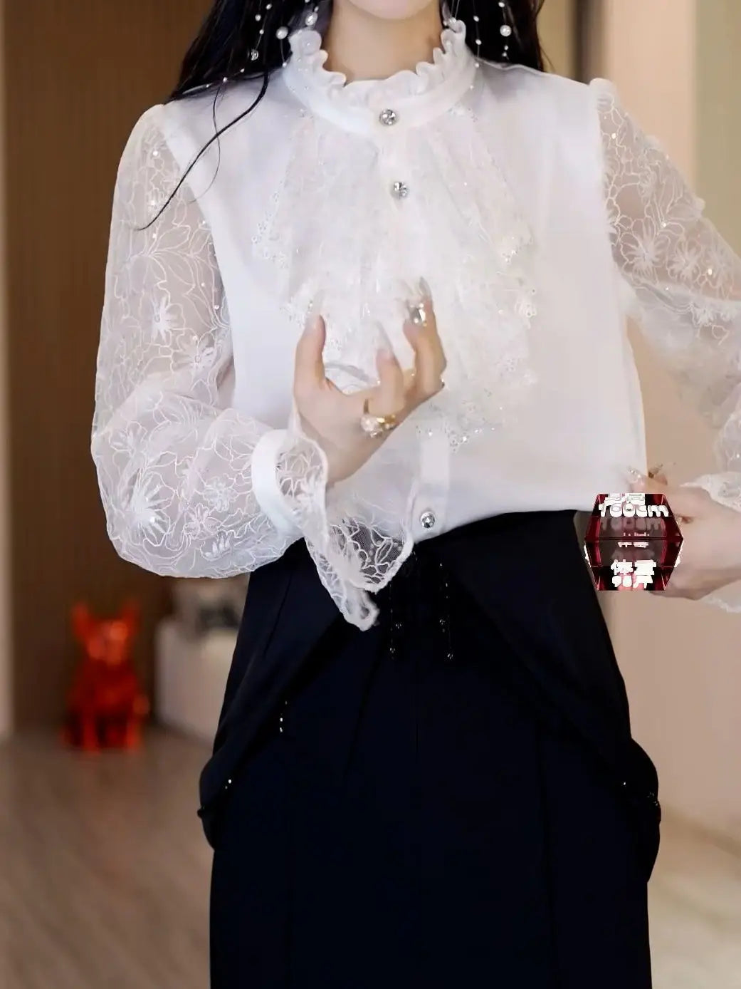 Chic Stand Collar Casual Blouse