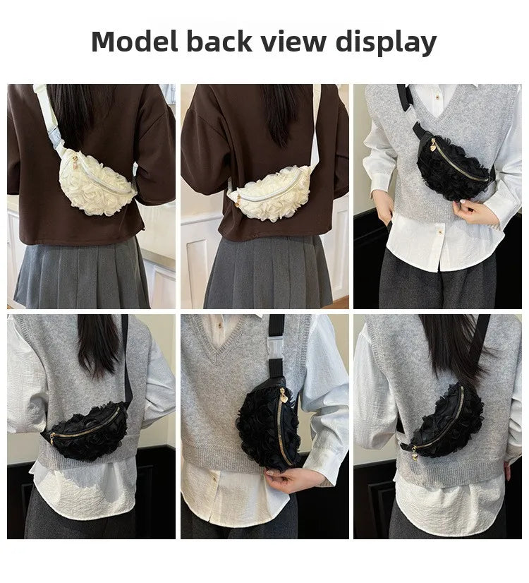 New Women's Waist Bag Flower Shape Fashionable Women's Waist Bag Lace Luxury Lightweight Women's Crossbody Bag High Quality
