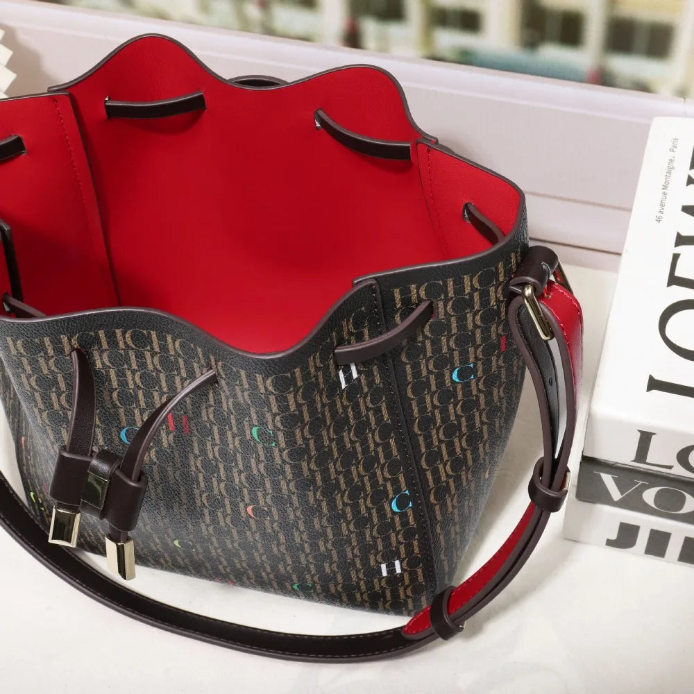 Drawstring Shoulder Tote Bag