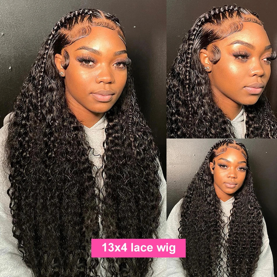 Deep Wave Glueless Human Hair Lace Front Wig for Women