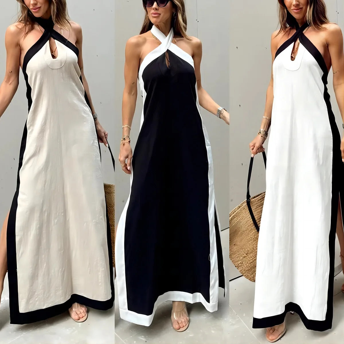 Halter Backless Loose Lightweight Summer Dress for Women