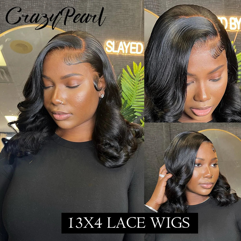 Loose Wave Lace Frontal Bob Wig With Human Hair for Women