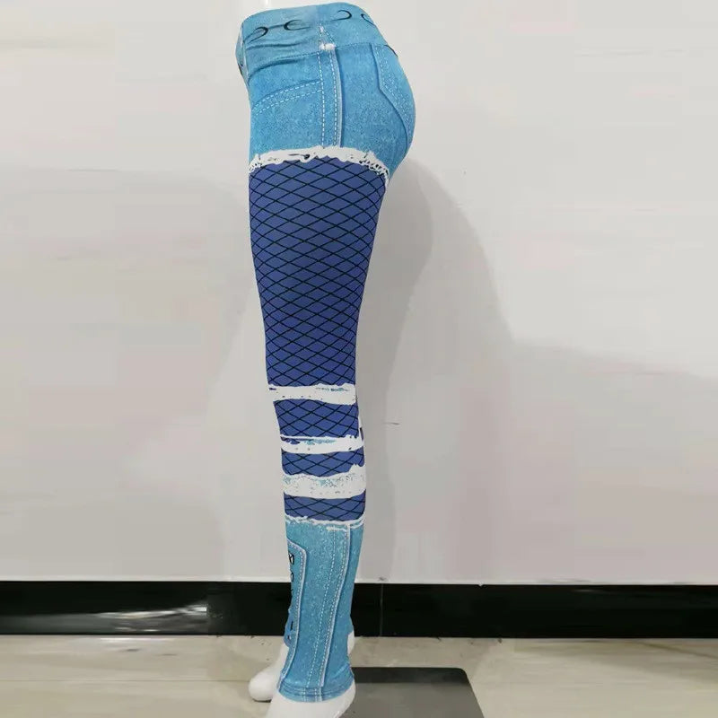 Plus Size Seamless Denim Leggings