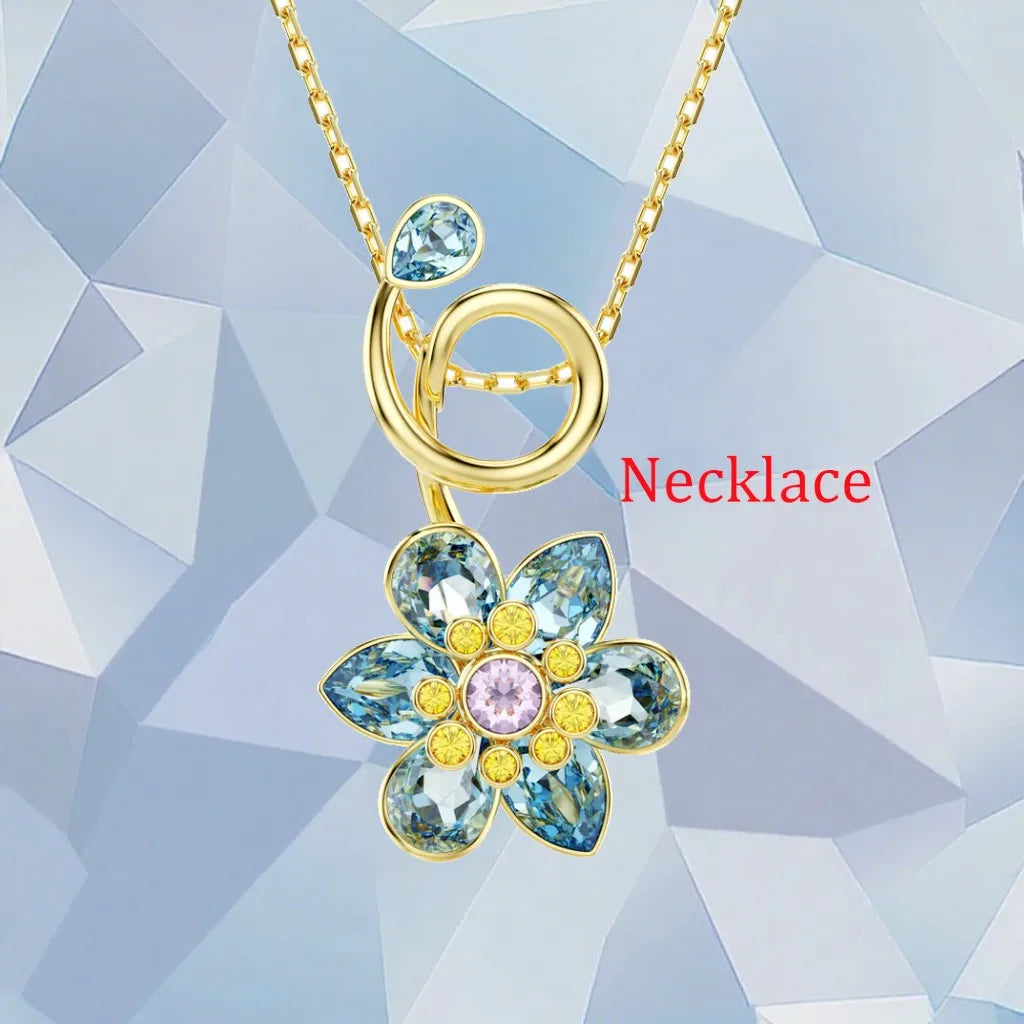 Gold Plated Zirconia Crystal Pendant Set for Women