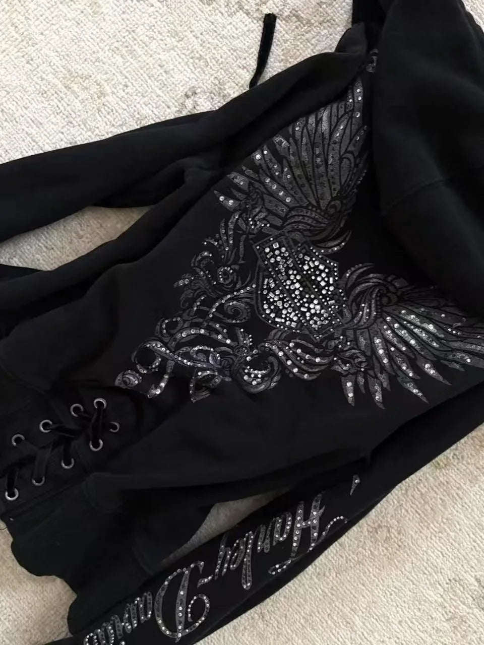 Harajuku Gothic Drawstring Hoodie