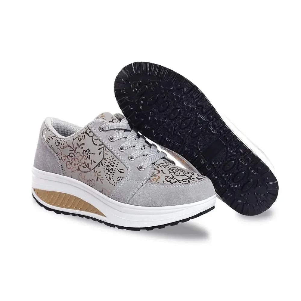 Breathable Wedge Platform Walking Sneakers For Women