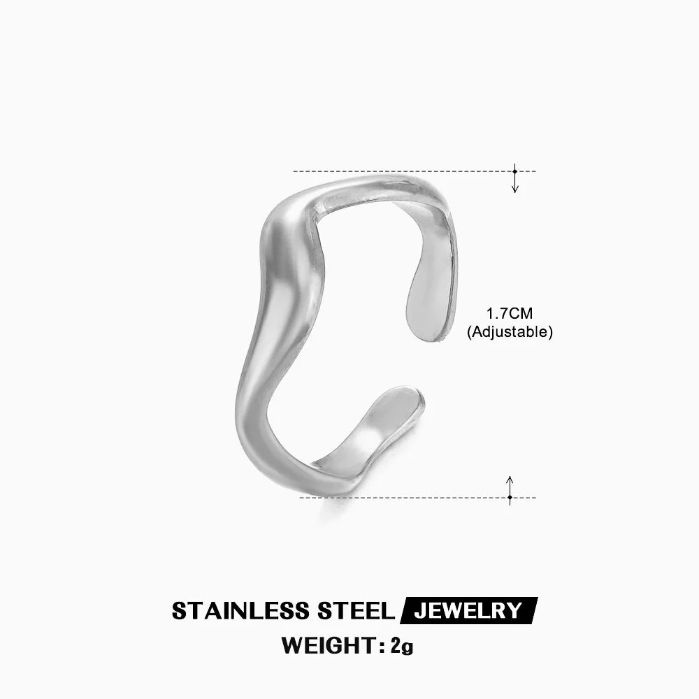 Open Heart Stainless Steel Ring