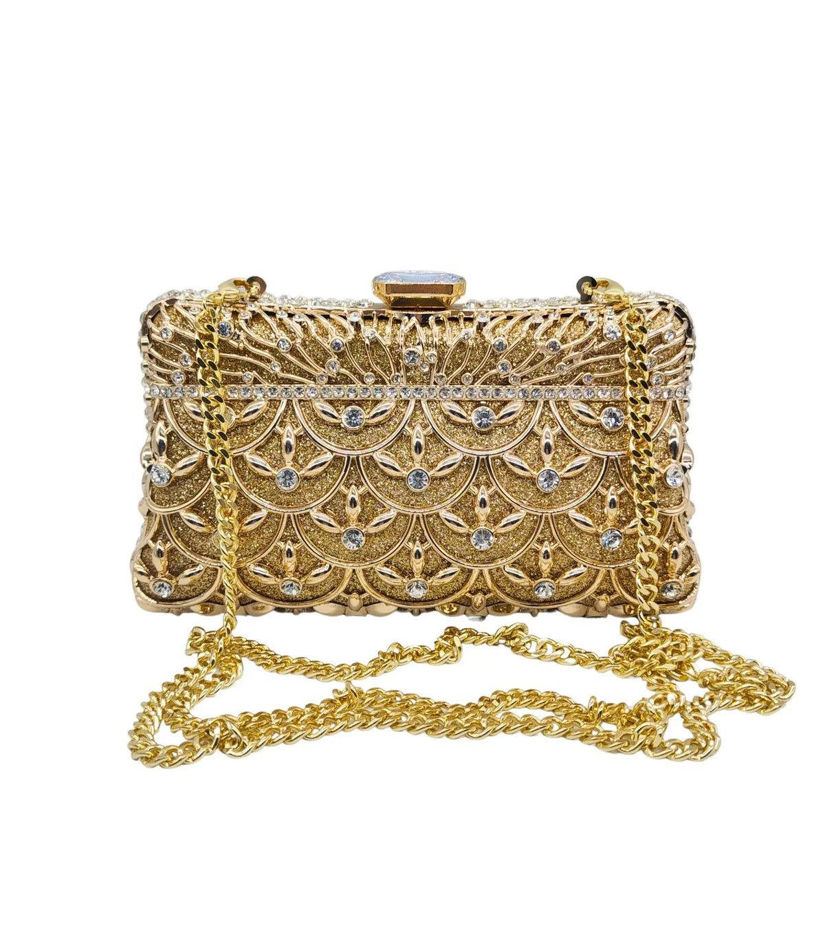Luxury Rhinestone Metal Evening Clutch Bag for Women