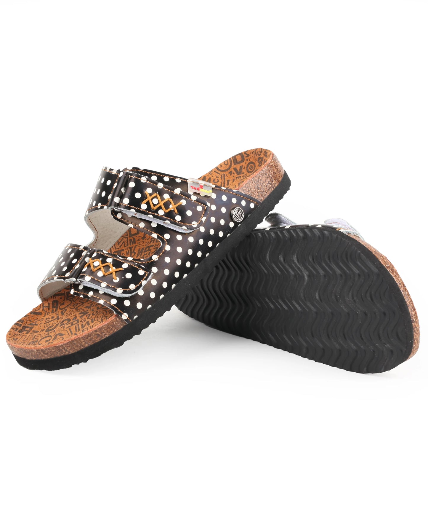 Casual Wave Point Leather Sandals