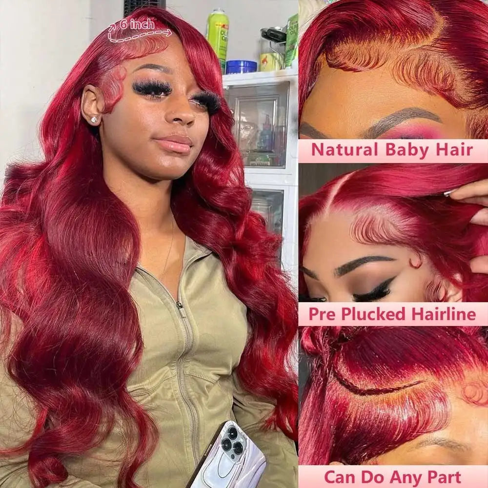 HD Transparent Remy Hair Body Wave Lace Front Wig for Women