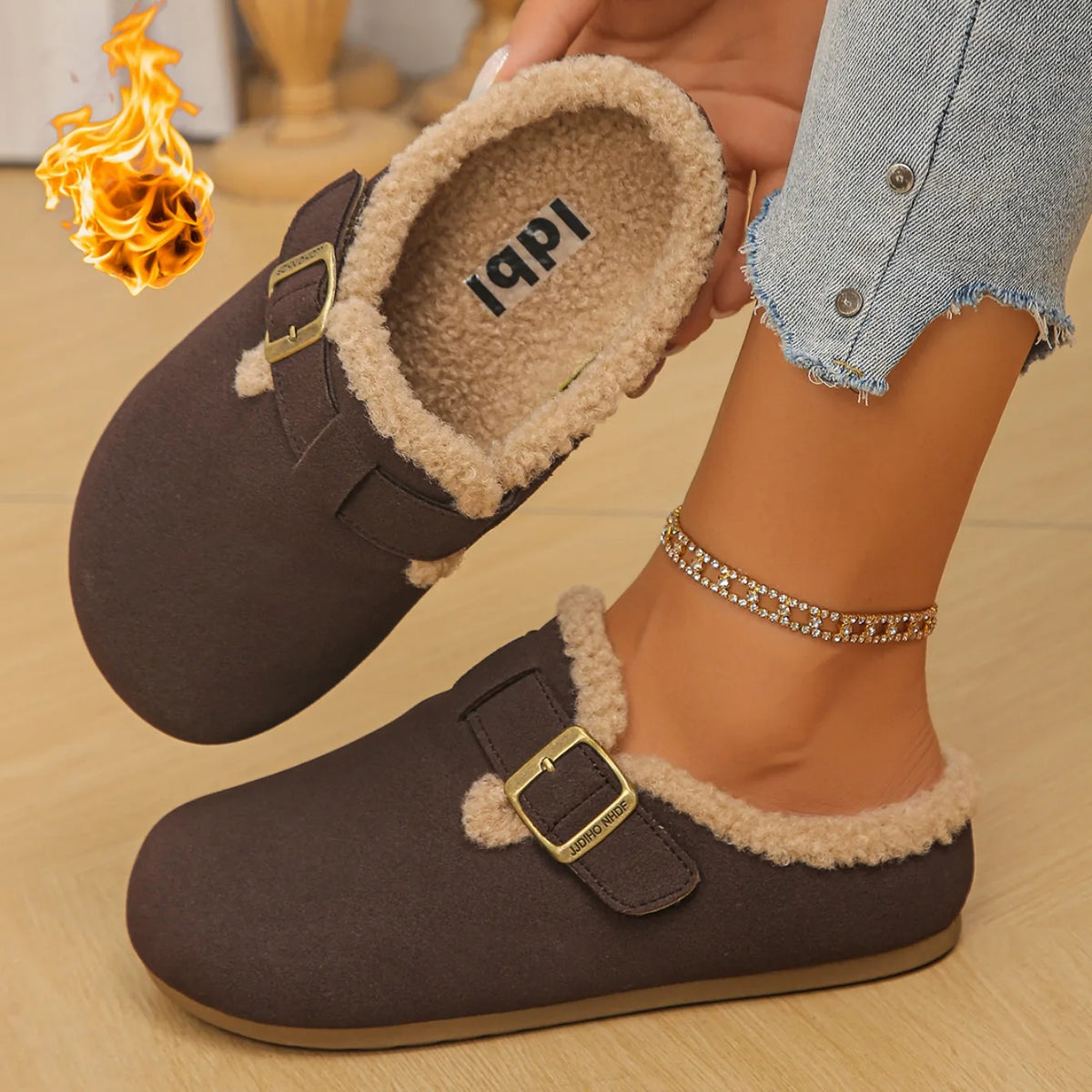 Indoor Thick Sole Cotton Platform Slippers for Women