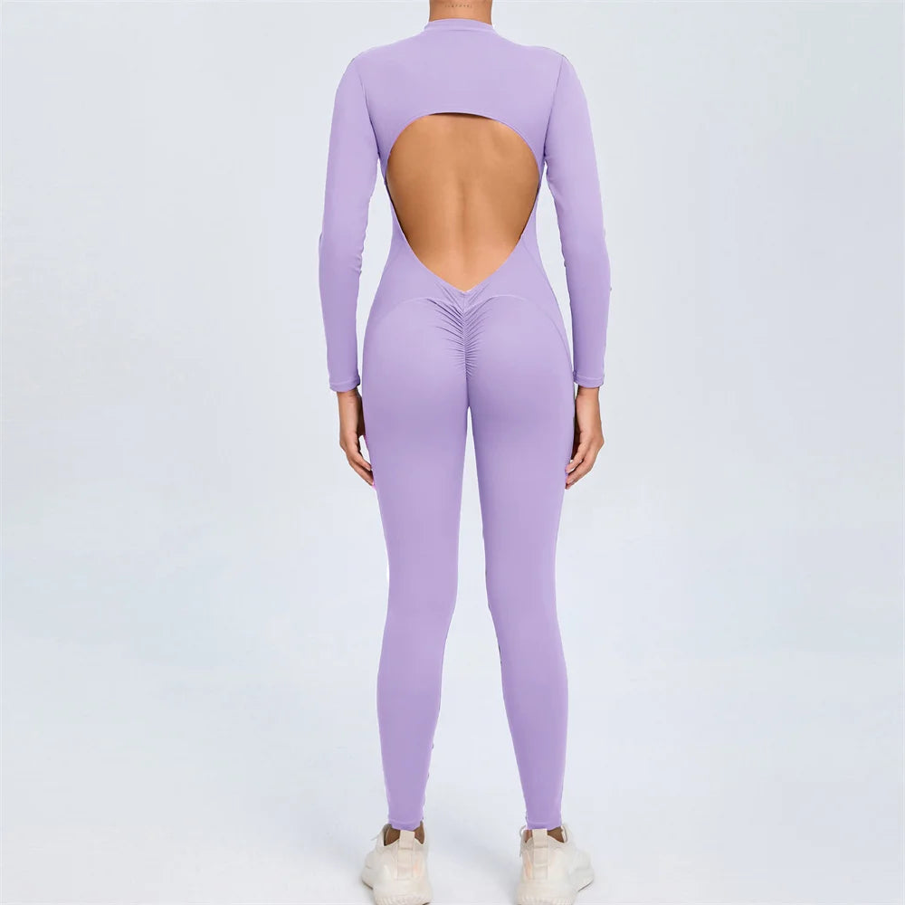 Moisture-Wicking Front Zip Jumpsuit