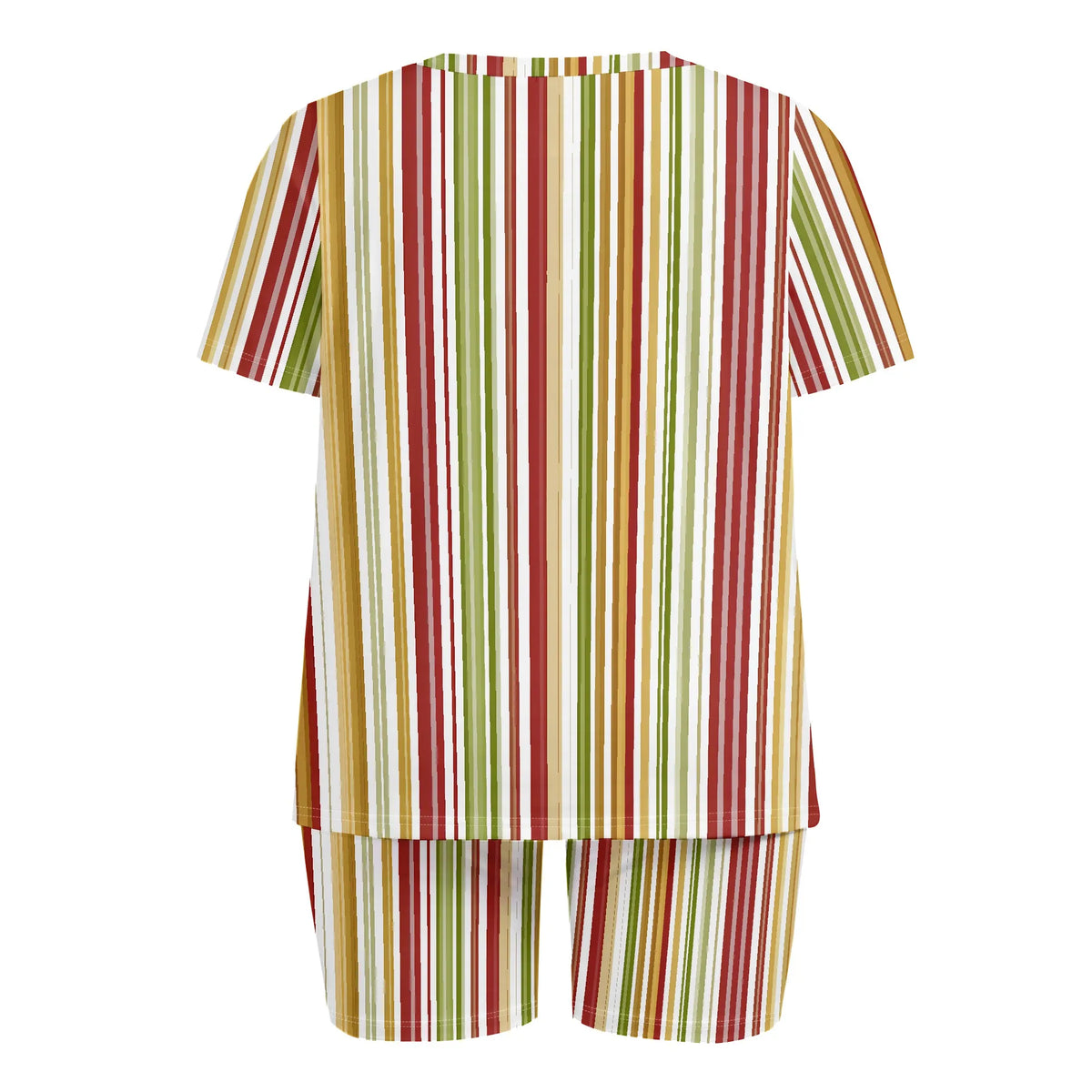 Colorful Striped Summer Top and Shorts Set for Women