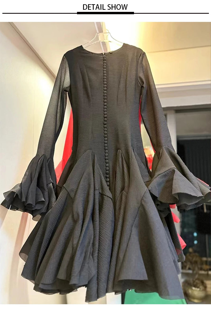 Ruffled Hem A-Line Dress