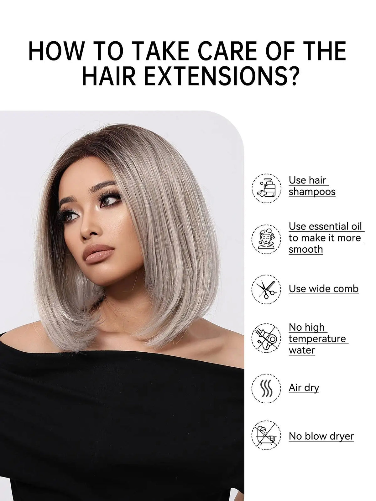 Ombre Blonde Straight Lace Front Bob Wig for Women