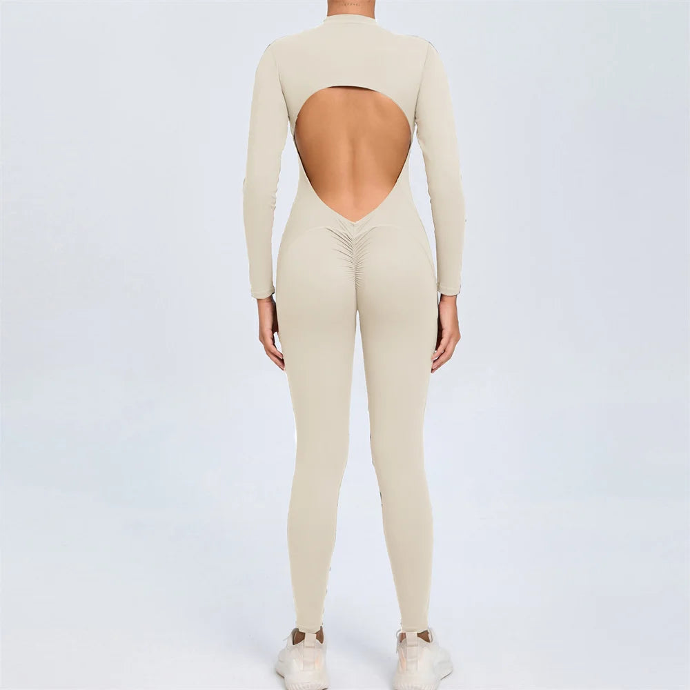 Moisture-Wicking Front Zip Jumpsuit