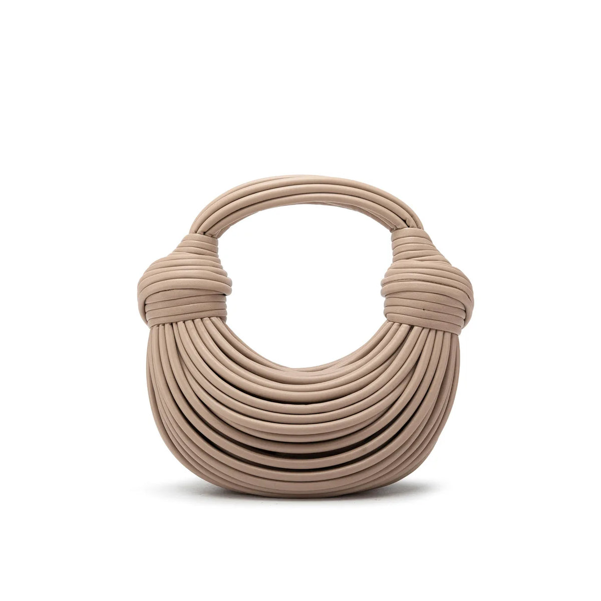 Glossy Woven Dumpling Cloud Clutch Bag With Knot Detail for Women