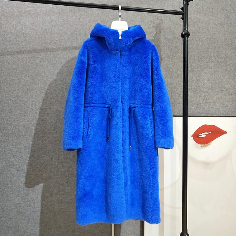 Long Real Fur Hooded Parka Coat