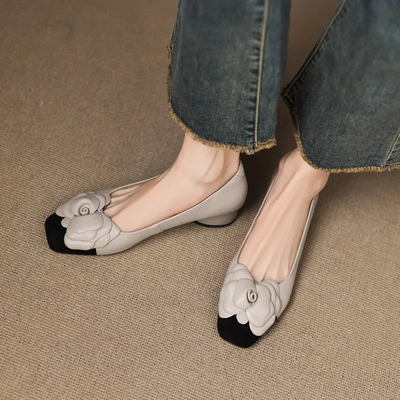 Romantic Floral Patchwork Slip On Shoes