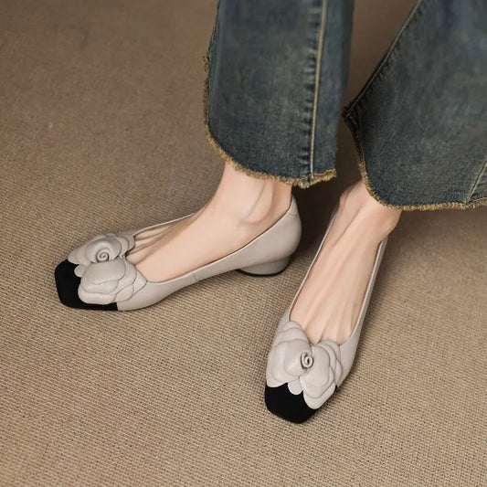 Romantic Floral Patchwork Slip On Shoes