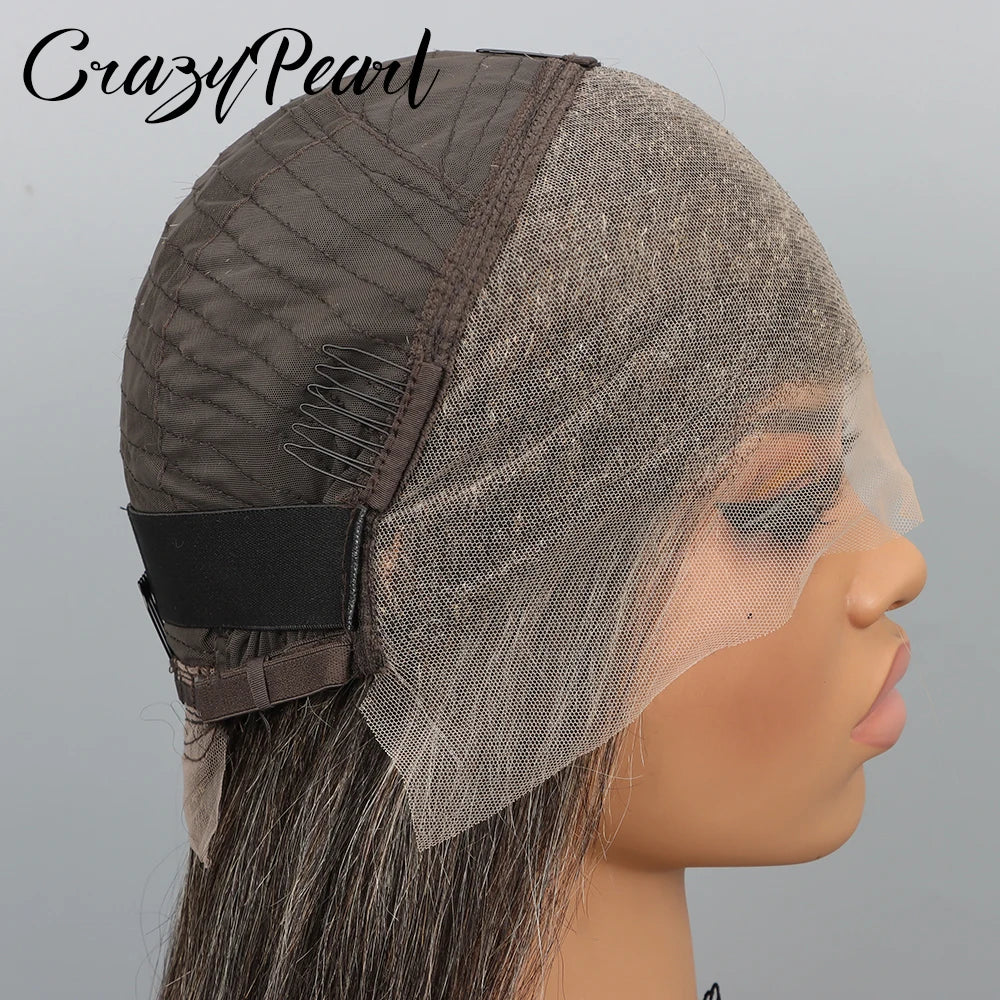 Salt And Pepper Gray Human Hair Bob Wig for Women