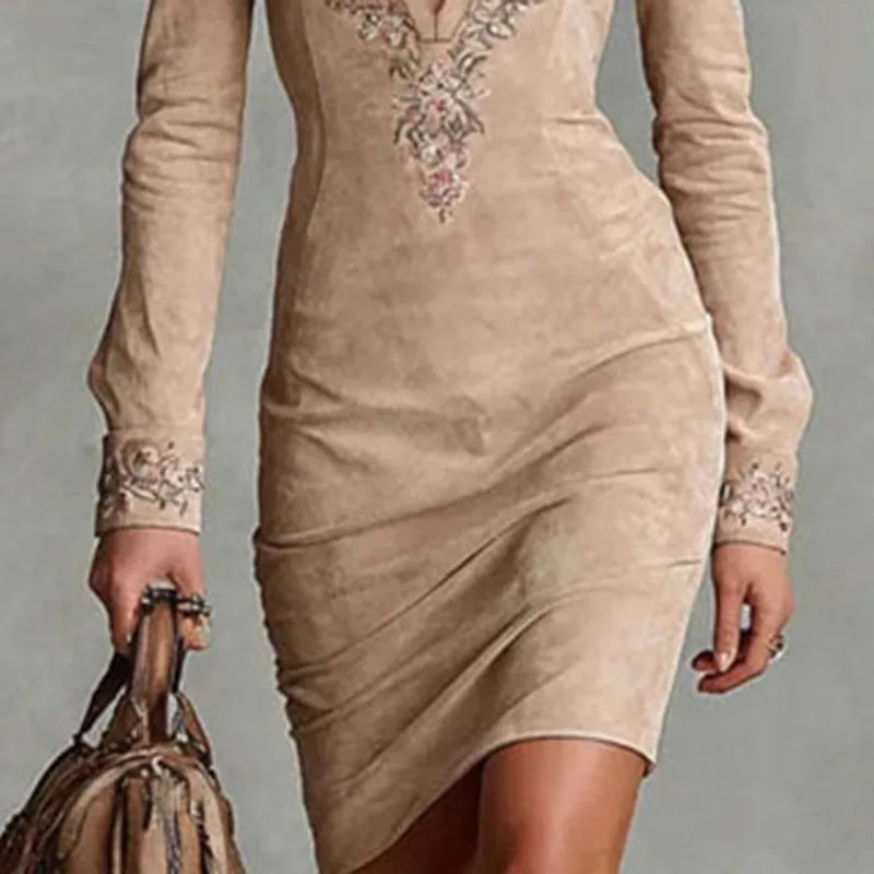 Embroidered Floral Shirt Dress