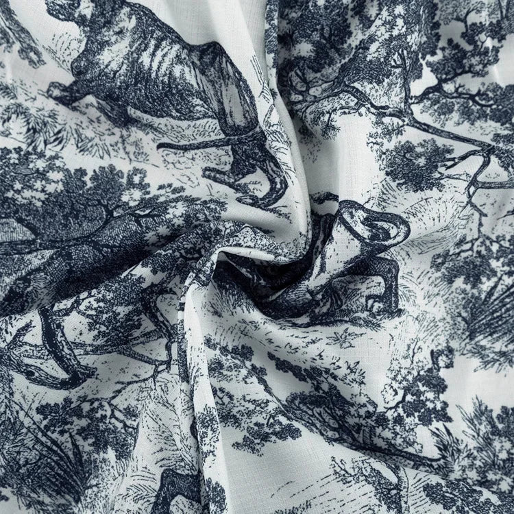 Casual Retro Ink Print Shirt and Shorts Set for Women