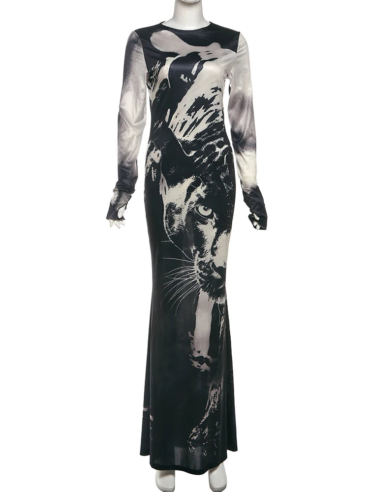 Tiger Print Maxi Dress