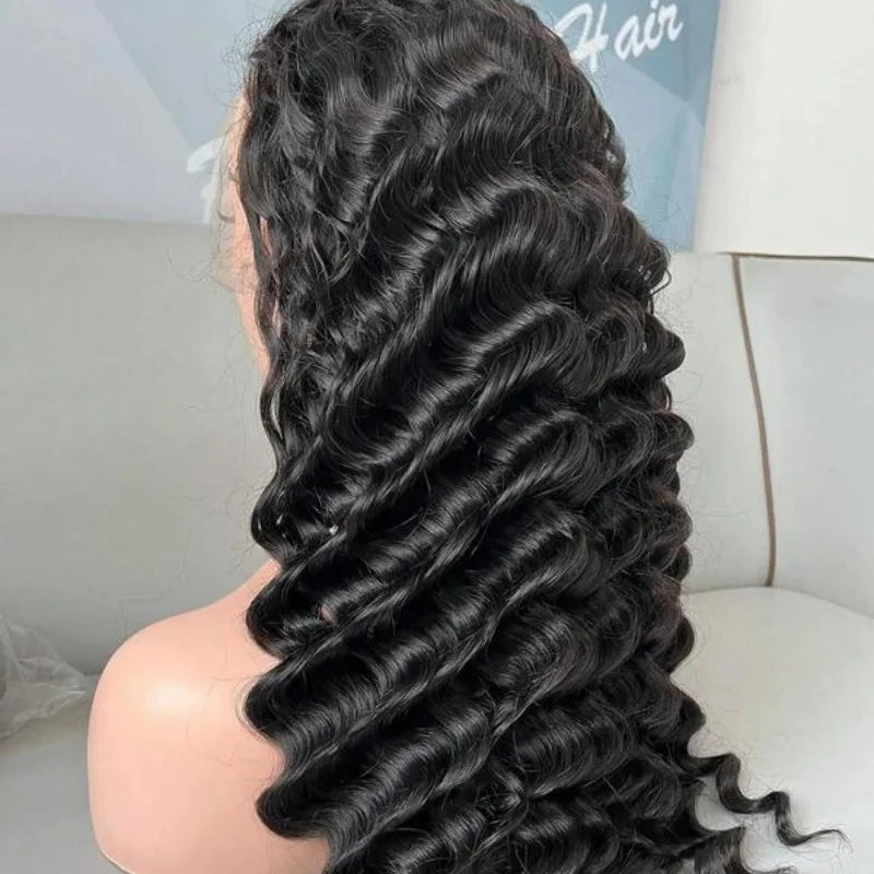 Pre Plucked Deep Wave Lace Front Human Hair Wig for Women