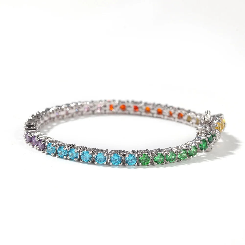 Rose Gold Plated Zircon Sterling Silver Bangle for Women