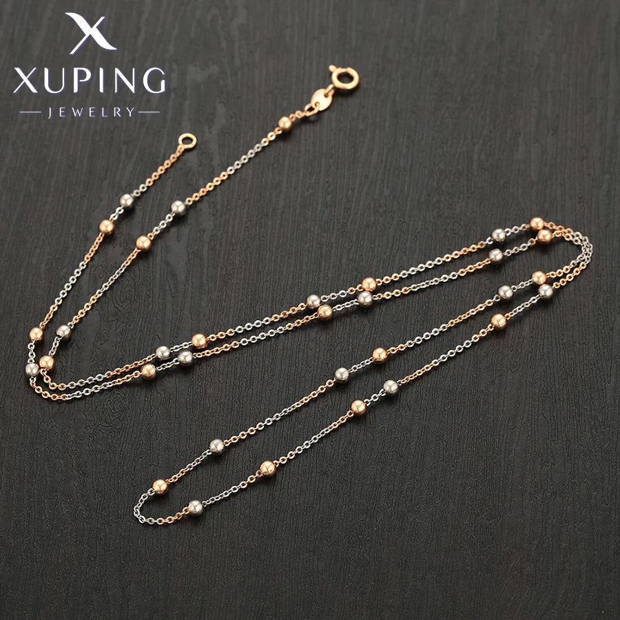 Multicolor Beaded Copper Chain Necklace for Women