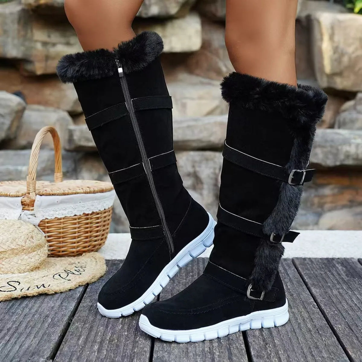 Comfortable Plush Warm Slip On Ankle Boots for Women