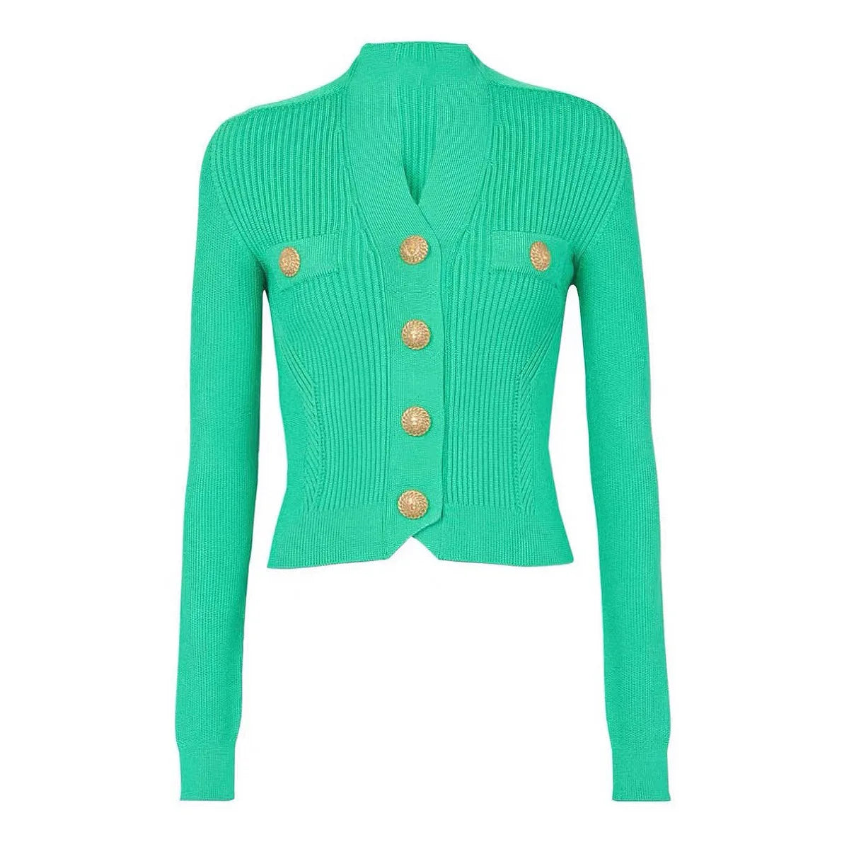 High-end Spring and Autumn New Fashion Women's Knitted Jacket Slim Elegant Commuter Knitted Top Cardigan Hidden Button Sweater