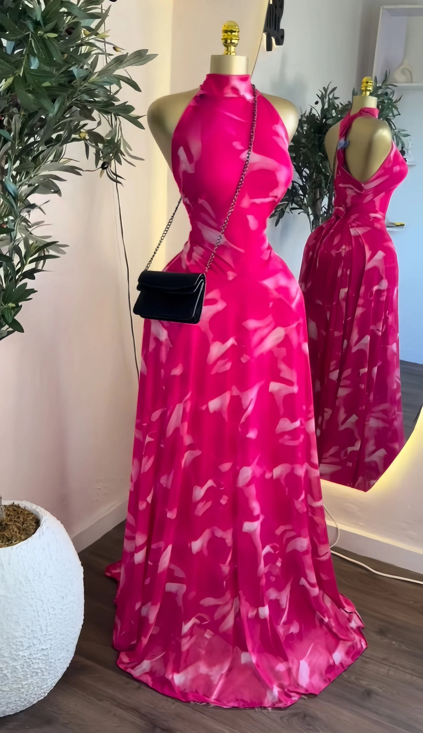 Elegant Printed Sleeveless With Sashes Maxi Dress for Women