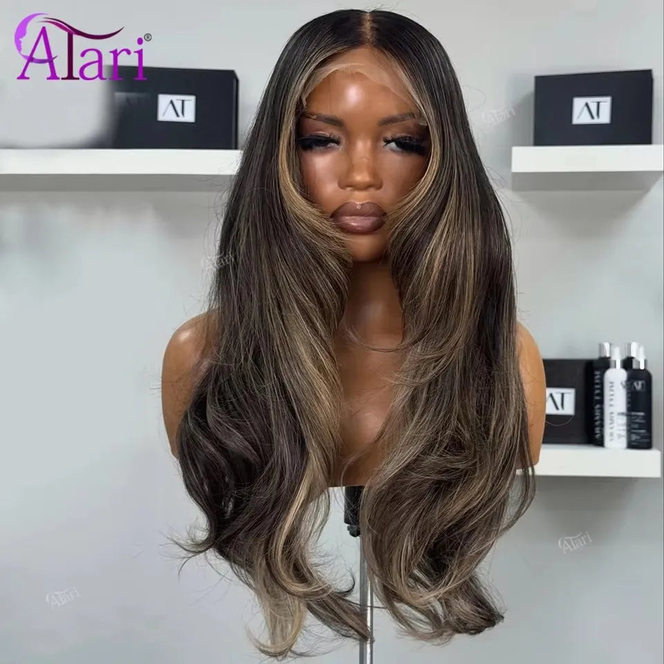 Highlighted Body Wave Human Hair Wig