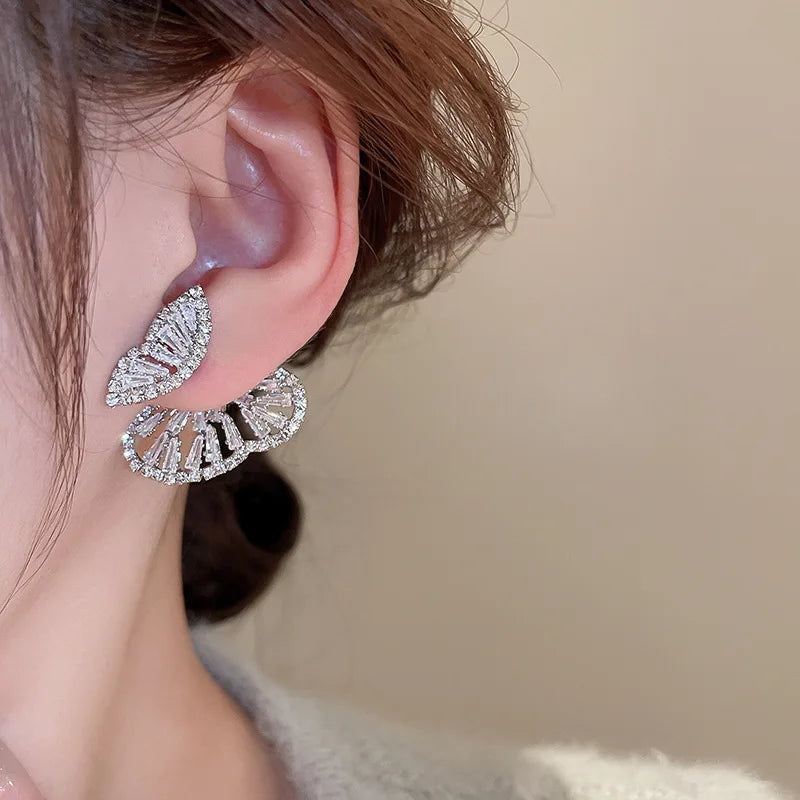 Cubic Zirconia Butterfly Stud Earrings