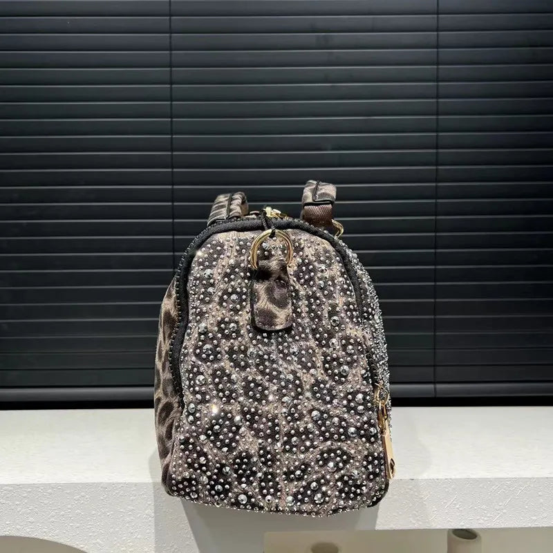Leopard Print Shoulder Tote Bag