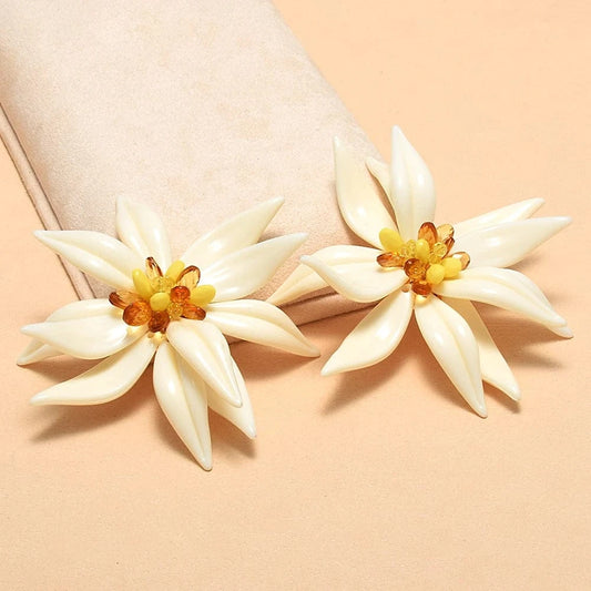 Large Flower Earrings Simple Elegant Earring Women's Jewelry Sets Wholesale Trendy Drop Earrings Accessories