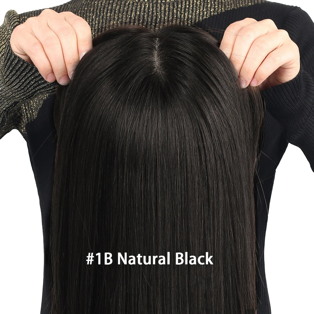 Silk Base Wavy Human Hair Wig With Natural Bangs For Women