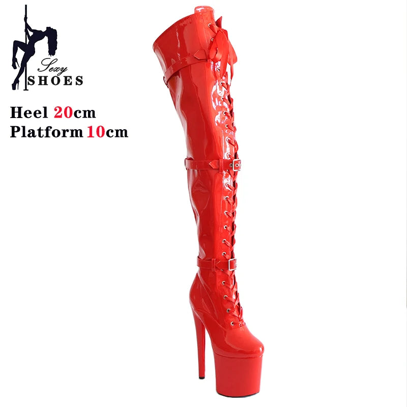 Sexy Over The Knee Platform Boots Belt Buckle for Women