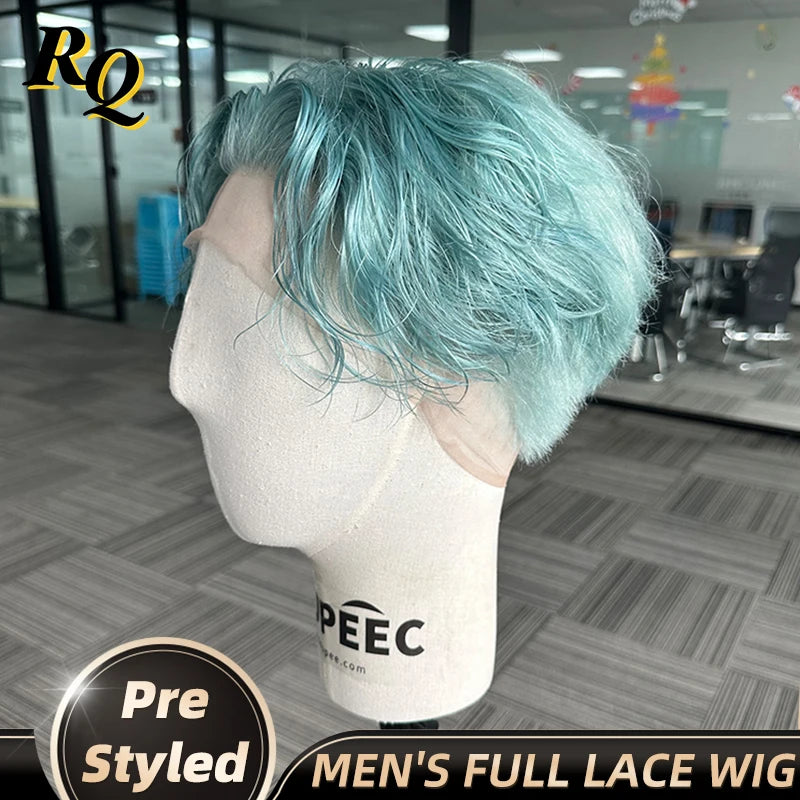 Natural Looking Pre Styled Transparent Lace Front Wig For Men