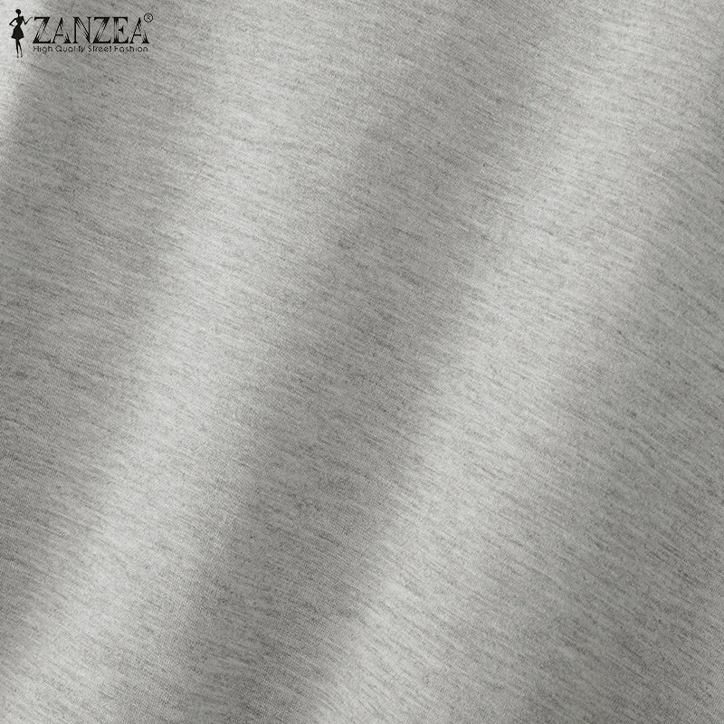 ZANZEA Woman Summer Fashion Chic T-Shirts Round Neck Short Sleeve Ruffle Trim Layered Hem Contrast-Color Casual Patchwork Tees