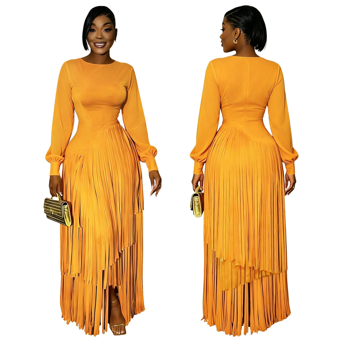 Elegant Long Sleeve African Dashiki Maxi Dress for Women