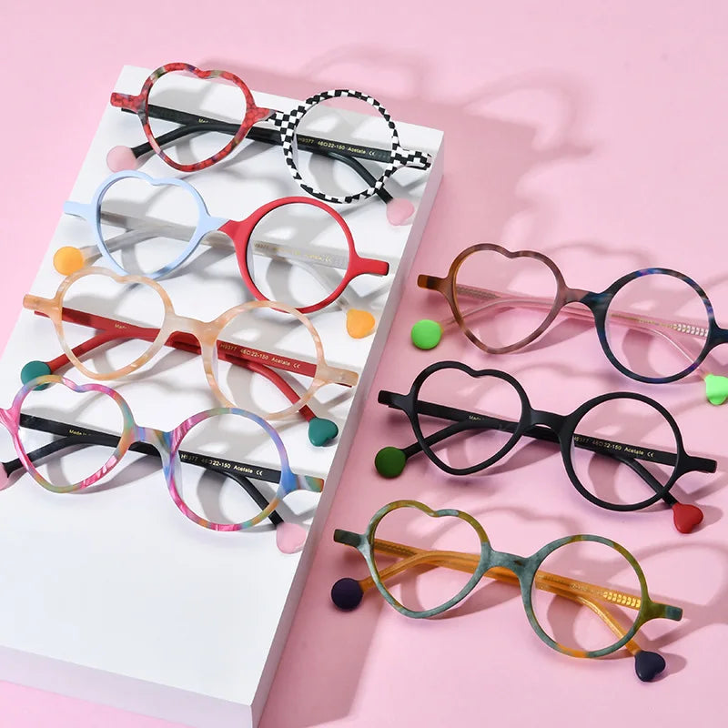 Colorful Heart Frame Fashion Glasses