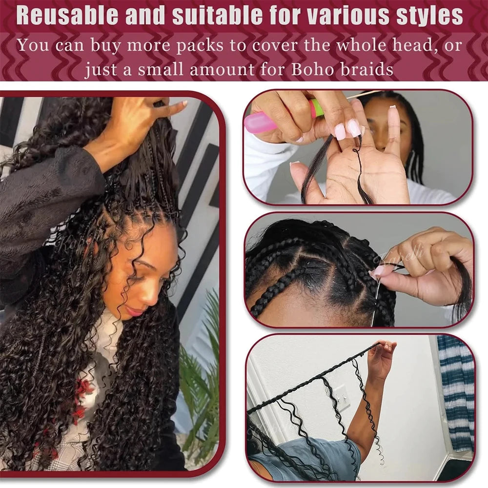 Pre-Divided Deep Wave Human Hair Crochet Extensions for Women