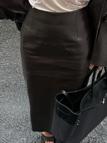 Vintage Leather Skirt Set