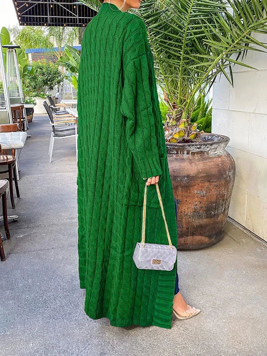 Long Sleeve Crochet Knit Cardigan Sweater for Women